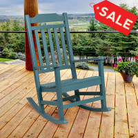 Flash Furniture JJ-C14703-TL-GG Winston All-Weather Poly Resin Rocking Chair in Teal